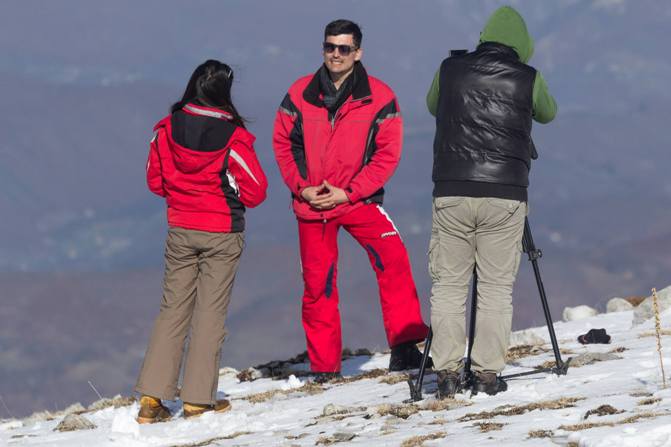 Đukić tokom razgovora sa novinarima bjelopoljske "SUN" televizije